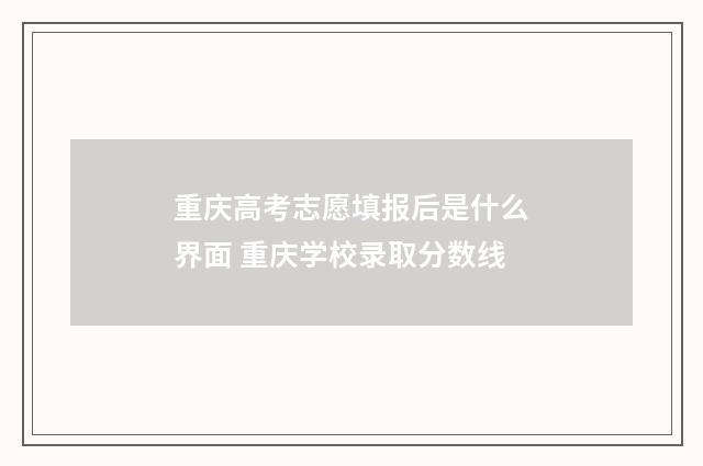 重庆高考志愿填报后是什么界面 重庆学校录取分数线