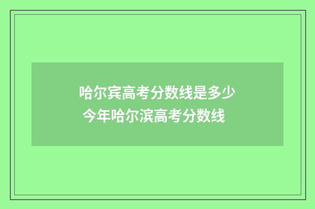 哈尔宾高考分数线是多少 今年哈尔滨高考分数线