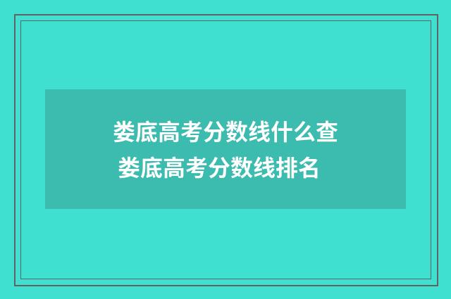 娄底高考分数线什么查 娄底高考分数线排名