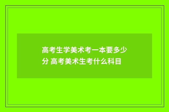 高考生学美术考一本要多少分 高考美术生考什么科目