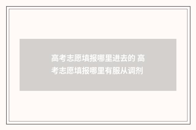 高考志愿填报哪里进去的 高考志愿填报哪里有服从调剂