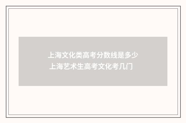 上海文化类高考分数线是多少 上海艺术生高考文化考几门