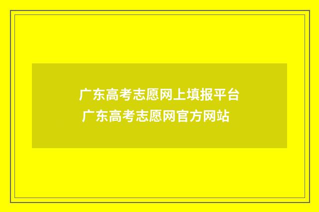 广东高考志愿网上填报平台 广东高考志愿网官方网站