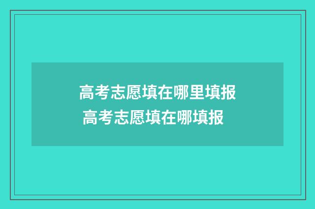 高考志愿填在哪里填报 高考志愿填在哪填报