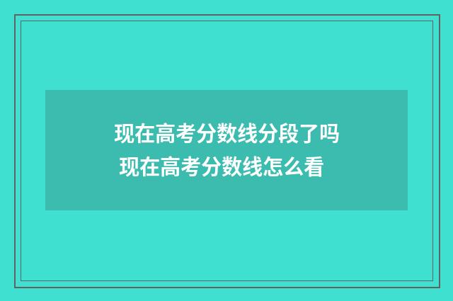 现在高考分数线分段了吗 现在高考分数线怎么看