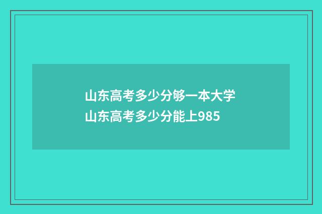 山东高考多少分够一本大学 山东高考多少分能上985