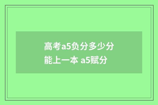 高考a5负分多少分能上一本 a5赋分