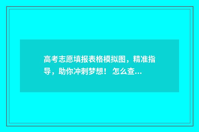高考志愿填报表格模拟图，精准指导，助你冲刺梦想！ 怎么查高考志愿填报表
