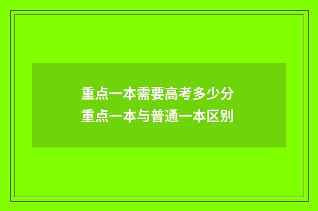重点一本需要高考多少分 重点一本与普通一本区别
