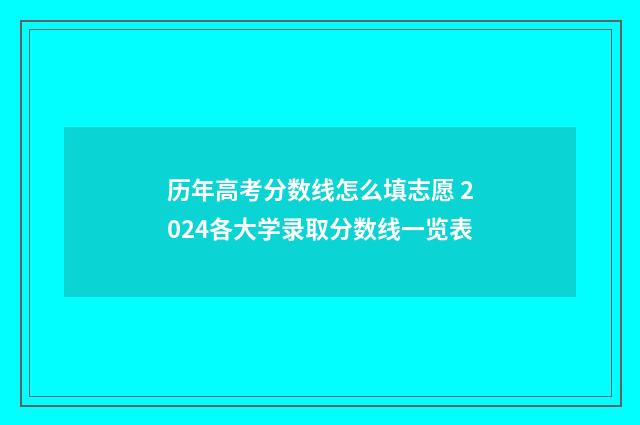 历年高考分数线怎么填志愿 2024各大学录取分数线一览表