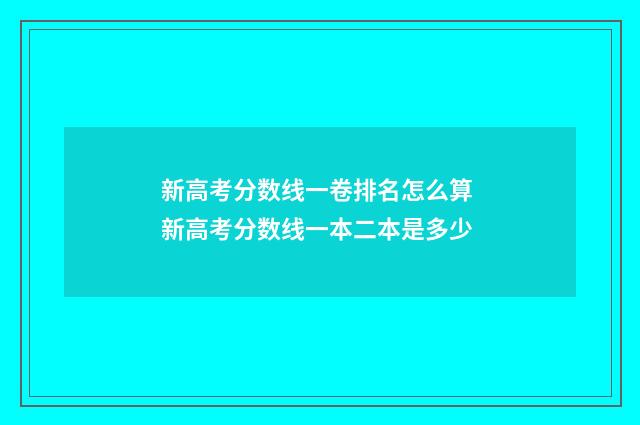 新高考分数线一卷排名怎么算 新高考分数线一本二本是多少