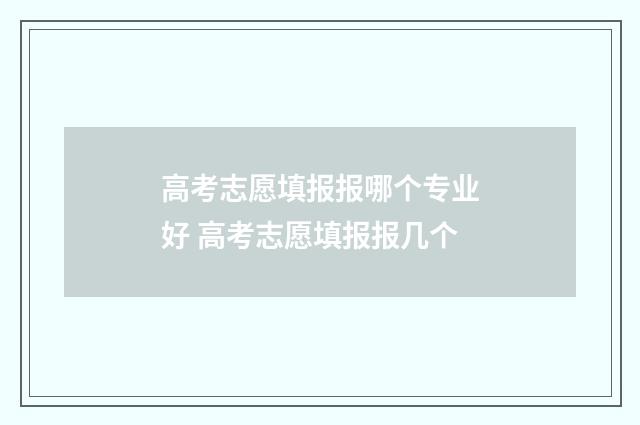 高考志愿填报报哪个专业好 高考志愿填报报几个