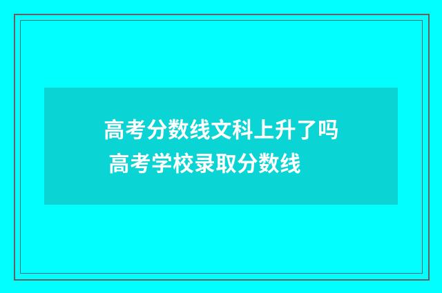高考分数线文科上升了吗 高考学校录取分数线
