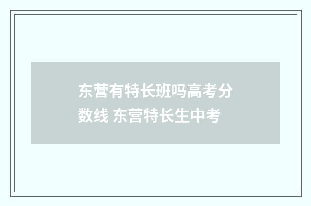 东营有特长班吗高考分数线 东营特长生中考