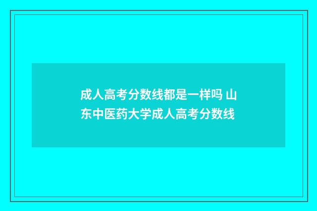 成人高考分数线都是一样吗 山东中医药大学成人高考分数线