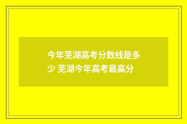 今年芜湖高考分数线是多少 芜湖今年高考最高分