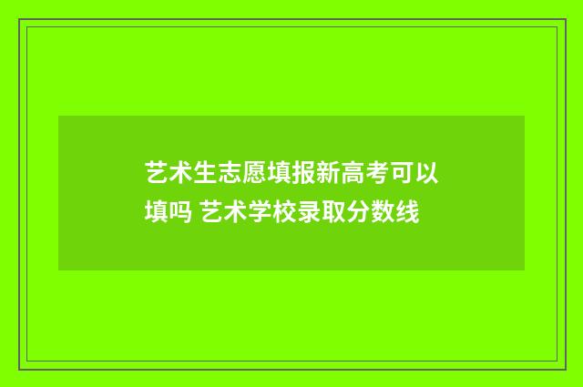 艺术生志愿填报新高考可以填吗 艺术学校录取分数线
