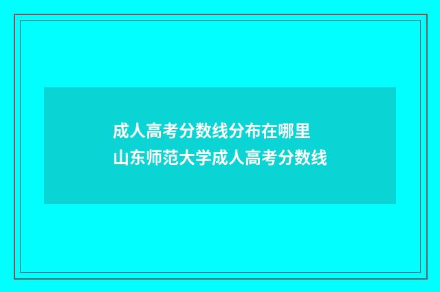 成人高考分数线分布在哪里 山东师范大学成人高考分数线