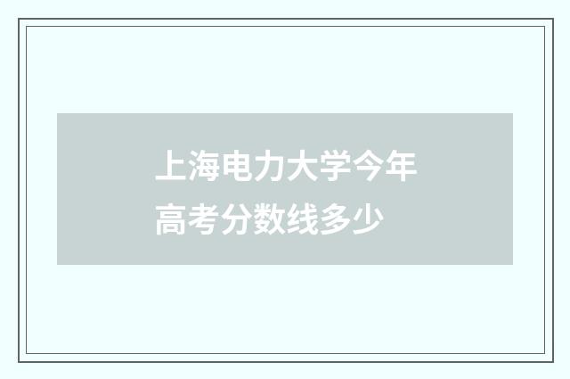 上海电力大学今年高考分数线多少