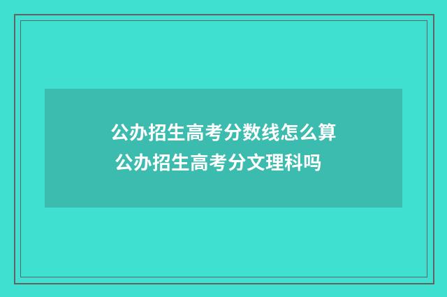 公办招生高考分数线怎么算 公办招生高考分文理科吗