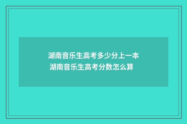 湖南音乐生高考多少分上一本 湖南音乐生高考分数怎么算
