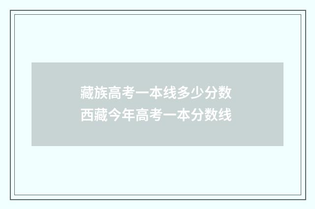 藏族高考一本线多少分数 西藏今年高考一本分数线
