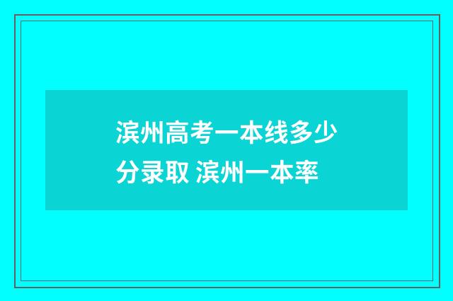滨州高考一本线多少分录取 滨州一本率