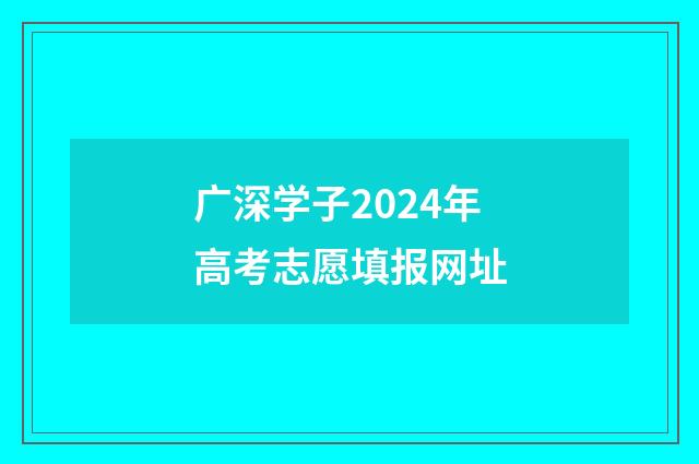 广深学子2024年高考志愿填报网址