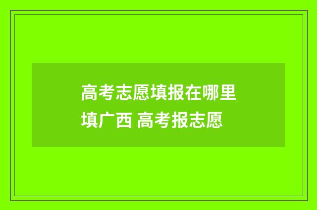 高考志愿填报在哪里填广西 高考报志愿
