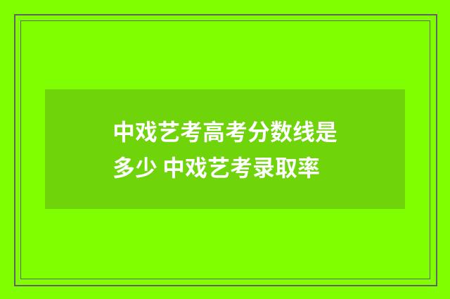 中戏艺考高考分数线是多少 中戏艺考录取率