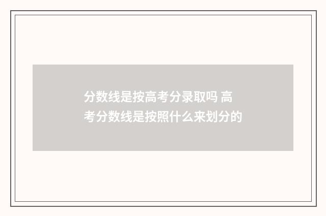 分数线是按高考分录取吗 高考分数线是按照什么来划分的