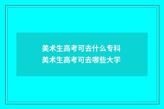 美术生高考可去什么专科 美术生高考可去哪些大学