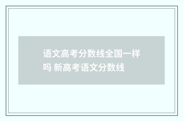 语文高考分数线全国一样吗 新高考语文分数线