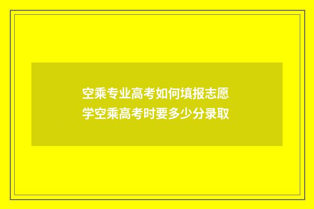 空乘专业高考如何填报志愿 学空乘高考时要多少分录取