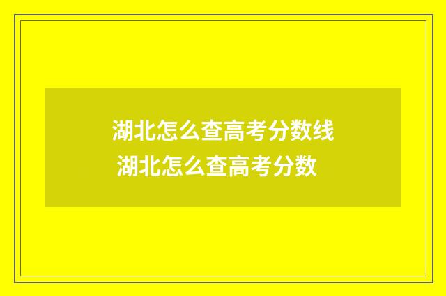 湖北怎么查高考分数线 湖北怎么查高考分数
