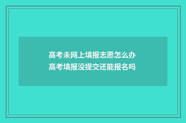 高考未网上填报志愿怎么办 高考填报没提交还能报名吗
