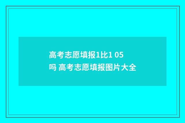 高考志愿填报1比1 05吗 高考志愿填报图片大全