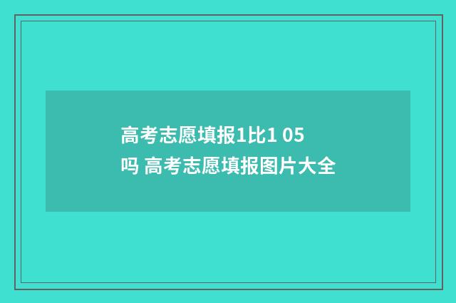 高考志愿填报1比1 05吗 高考志愿填报图片大全