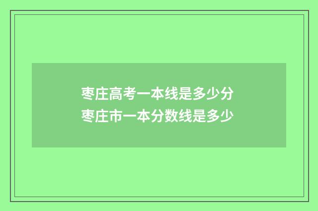 枣庄高考一本线是多少分 枣庄市一本分数线是多少