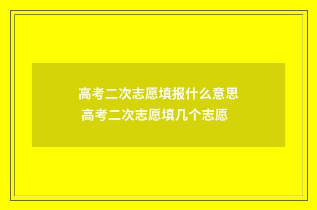 高考二次志愿填报什么意思 高考二次志愿填几个志愿