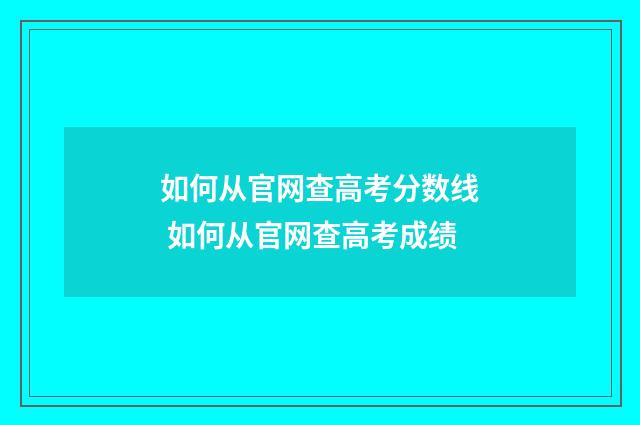 如何从官网查高考分数线 如何从官网查高考成绩