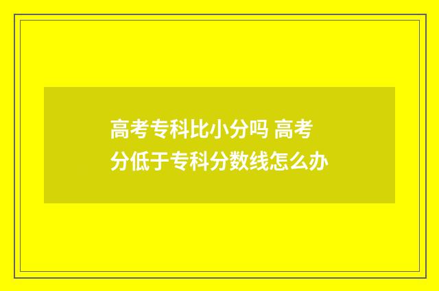 高考专科比小分吗 高考分低于专科分数线怎么办