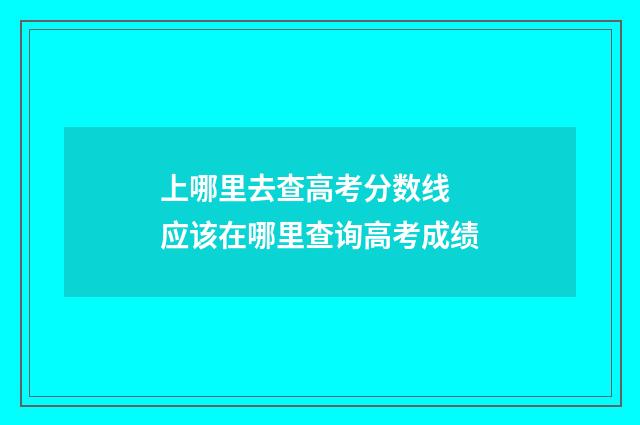 上哪里去查高考分数线 应该在哪里查询高考成绩