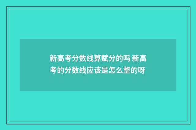 新高考分数线算赋分的吗 新高考的分数线应该是怎么整的呀