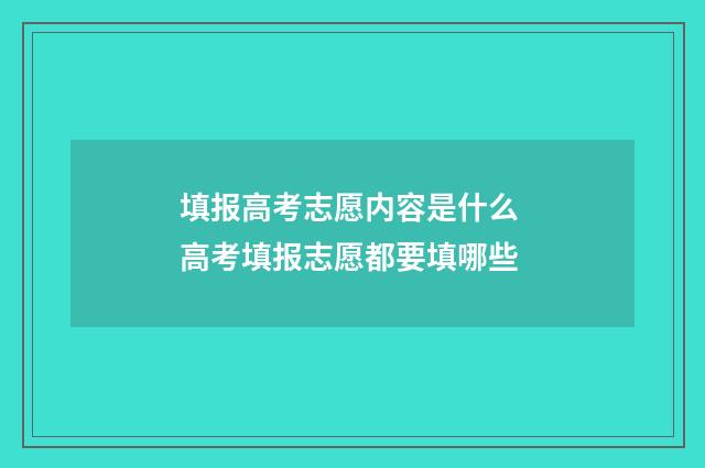 填报高考志愿内容是什么 高考填报志愿都要填哪些