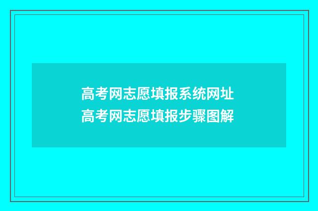 高考网志愿填报系统网址 高考网志愿填报步骤图解