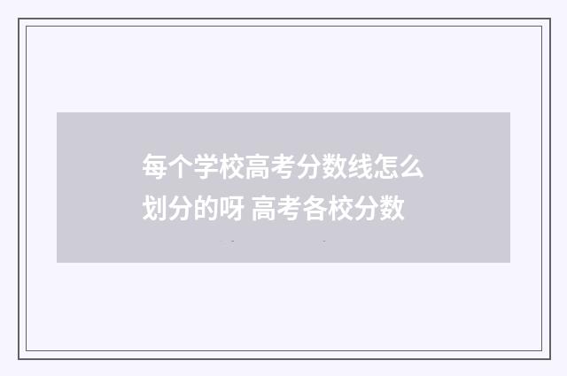 每个学校高考分数线怎么划分的呀 高考各校分数