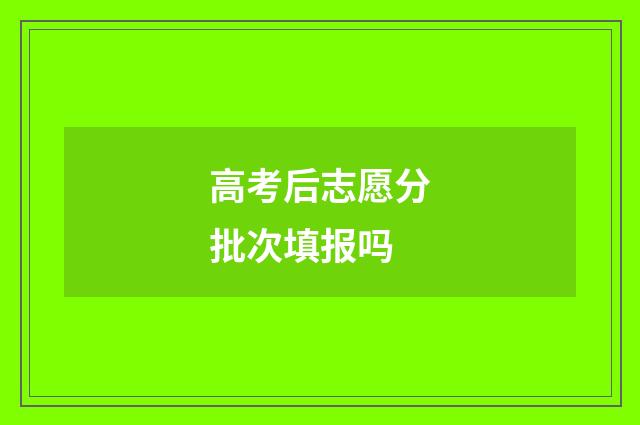高考后志愿分批次填报吗