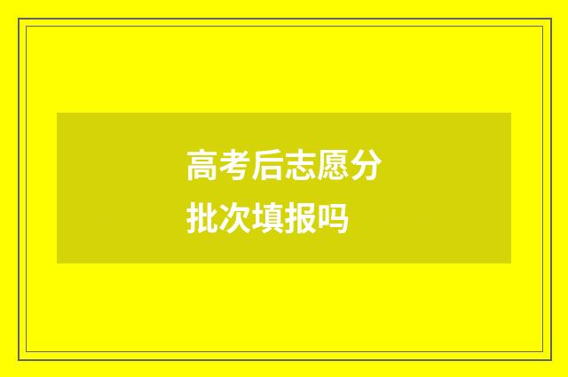 高考后志愿分批次填报吗