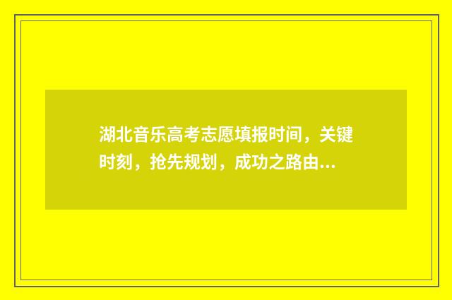 湖北音乐高考志愿填报时间，关键时刻，抢先规划，成功之路由此开始！ 2021年湖北音乐高考一分一段表